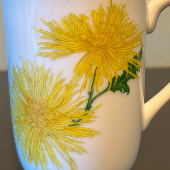 Pair of OTAGIRI JAPAN Rose Baxter AMERICAN GARDEN Chrysanthemum & Iris Cups Mugs - Picture 10 of 13